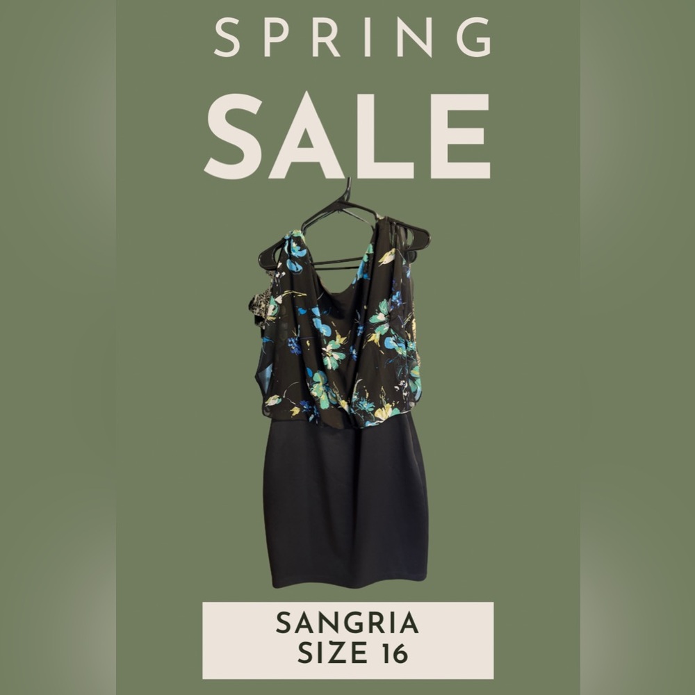 Sangria dress. Floral and straight skirt   Size 16